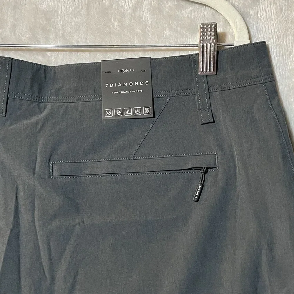 7 Diamonds Aeroplane Hybrid Stretch Performance 10” Chino Shorts Men’s 36 Gray - Picture 9 of 16